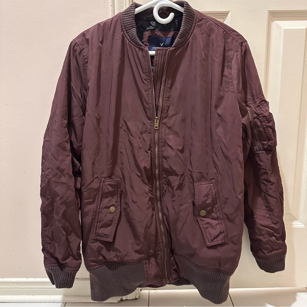 American Eagle women’s burgundy bomber jacket